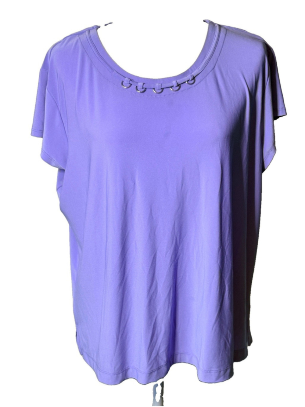 Southern Lady Womens 1X Purple Grommet Neck Blouse Top Plus Size GrandmaCore
